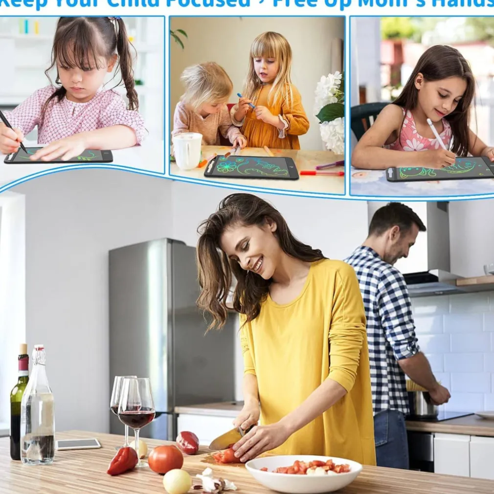 TAVOLETTA GRAFICA DA SCRITTURA LCD LAVAGNA ELETTRONICA DISEGNI 12" MULTICOLORE