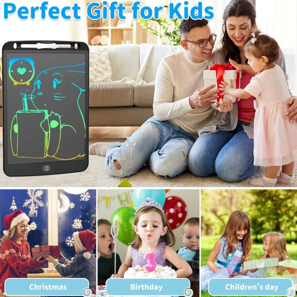 TAVOLETTA GRAFICA DA SCRITTURA LCD LAVAGNA ELETTRONICA DISEGNI 12" MULTICOLORE