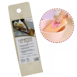 TAVOLETTA RETTANGOLARE LEGNO LAVATOIO LAVAGGIO A MANO BIANCHERIA VIAGGIO 16X55CM