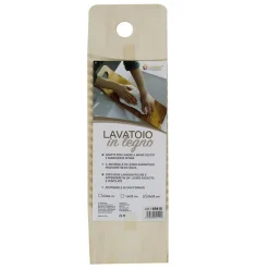 TAVOLETTA RETTANGOLARE LEGNO LAVATOIO LAVAGGIO A MANO BIANCHERIA VIAGGIO 20x59CM