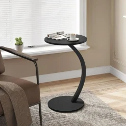 TAVOLINO LATERALE A FORMA DI C MODERNO ELEGANTE PER SOGGIORNO SALOTTO DIVANO CAMERA