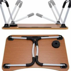 TAVOLINO PIEGHEVOLE VASSOIO SCRIVANIA 60X40X28 CM TAVOLO PER COMPUTER PORTATILE