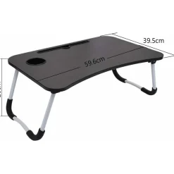 TAVOLINO PIEGHEVOLE VASSOIO SCRIVANIA 60X40X28 CM TAVOLO PER COMPUTER PORTATILE