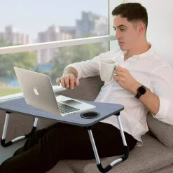 TAVOLINO PIEGHEVOLE VASSOIO SCRIVANIA 60X40X28 CM TAVOLO PER COMPUTER PORTATILE