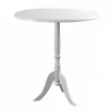 TAVOLINO TONDO 40X40 H 63CM IN LEGNO BIANCO ARREDAMENTO CASA DESIGN MODERNO