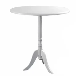 TAVOLINO TONDO 40X40 H 63CM IN LEGNO BIANCO ARREDAMENTO CASA DESIGN MODERNO