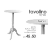 TAVOLO TAVOLINO 50X45CM LEGNO TONDO BIANCO MODERNO CLASSICO SHABBY CHIC 689307