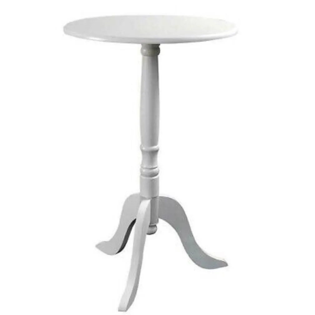 TAVOLO TAVOLINO 50X45CM LEGNO TONDO BIANCO MODERNO CLASSICO SHABBY CHIC 689307