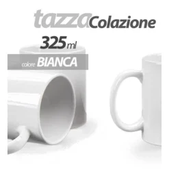 TAZZA BIANCA MUG 325ML LATTE CAFFÈ CAPPUCCINO TAZZONE COLAZIONE CLASSICO 613166
