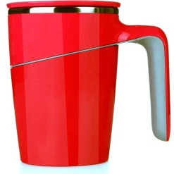 TAZZA BICCHIERE MUG VENTOSA COPERCHIO MANICO ANTI SCIVOLO LATTE CAFFE