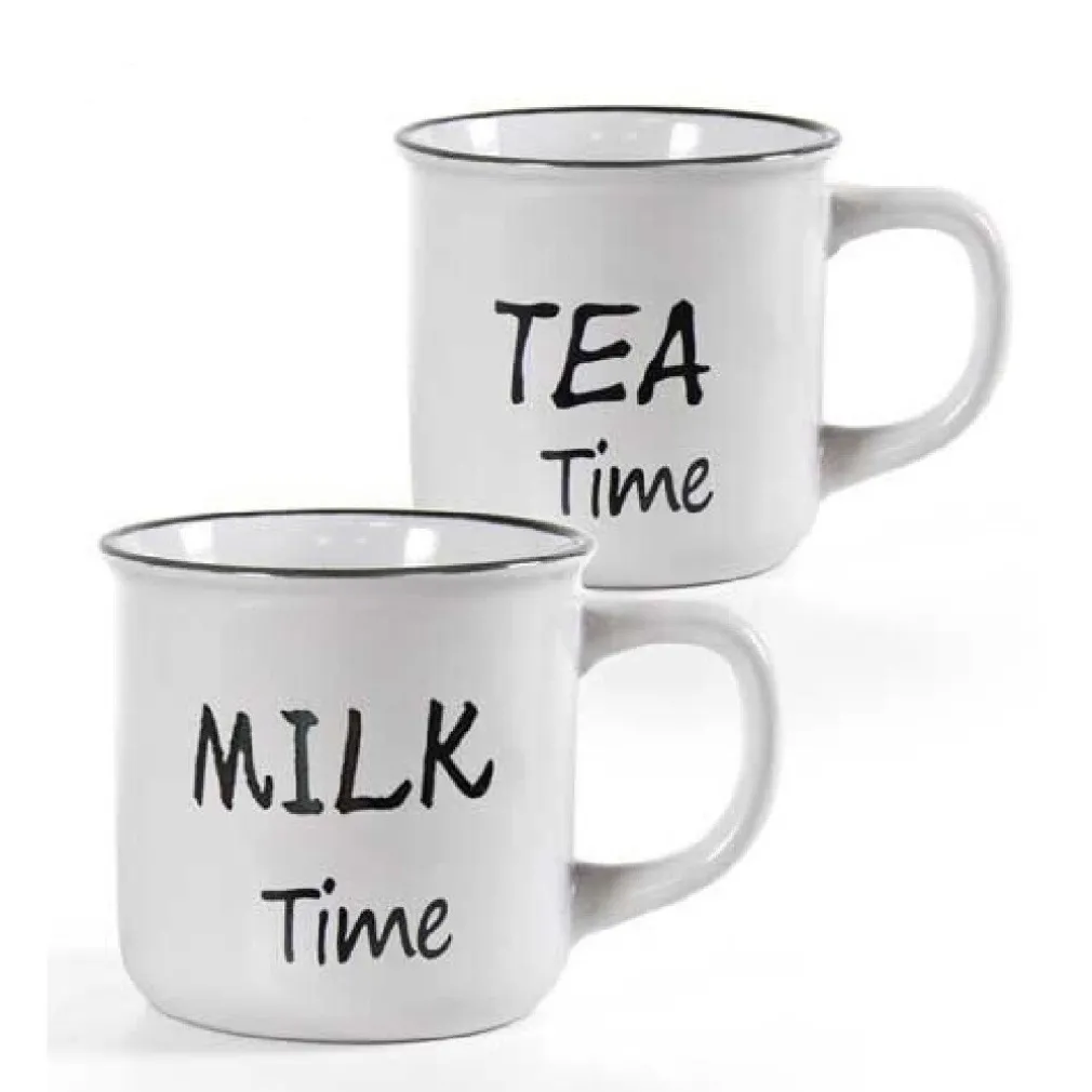 TAZZA CAFFE' COLAZIONE CUCINA DECORATA 3 DECORI ASSORTITI 480ML 9,9X7,5CM 783999