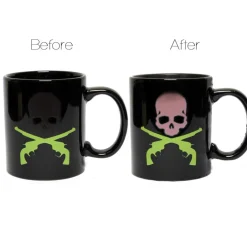 TAZZA IN CERAMICA MAGICA CON TESCHIO TEMPERATURA FREDDO CALDO PER COLAZIONE