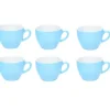 TAZZINE TAZZE CAFFÈ SET SERVIZIO 6 COLORATE COLOR AZZURRO CERAMICA 6X5CM IDEA