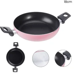 TEGAME ANTIADERENTE CON MANICI CM 18 COLORI ASSORTITI ACCESSORI PER CUCINARE