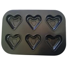 TEGLIA DA FORNO FORMA CUORE MUFFIN CUP CAKE ALLUMINIO VASSOIO ANTIADERENTE DOLCI