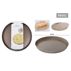 TEGLIA DA FORNO PER CROSTATE TORTE DOLCI STAMPO CON BASE REMOVIBILE 30 CM 98661