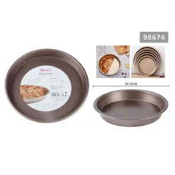 TEGLIA DA FORNO PER TORTE DOLCI CROSTATE STAMPO IN ACCIAIO TORTIERA 24.5CM 98674