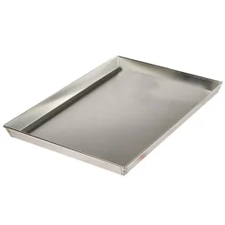 TEGLIA IN LATTA RETTANGOLARE SALDATA BORDATA DA 60CM PER PIZZA FORNO ARGENTO 006519