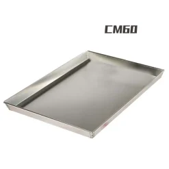 TEGLIA IN LATTA RETTANGOLARE SALDATA BORDATA DA 60CM PER PIZZA FORNO ARGENTO 006519