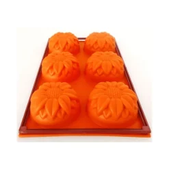 TEGLIA IN SILICONE ALIMENTARE PER DOLCI STAMPO 6 STAMPI A FORMA DI GIRASOLI