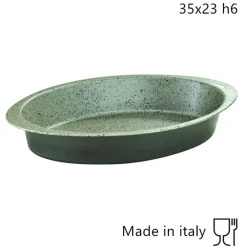 TEGLIA OVALE PER FORNO 35 X 23 X H6 CM IN ALLUMINIO ANTIADERENTE ANTIGRAFFIO 037081M