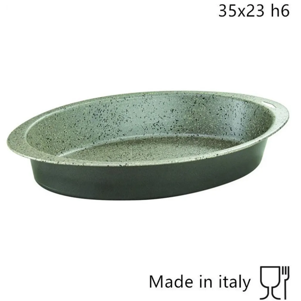 TEGLIA OVALE PER FORNO 35 X 23 X H6 CM IN ALLUMINIO ANTIADERENTE ANTIGRAFFIO 037081M