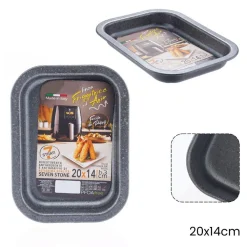 TEGLIA RETTANGOLARE BASSA 20X14XH3CM PER FRIGGITRICE AD ARIA FORNO ANTIADERENTE 054071