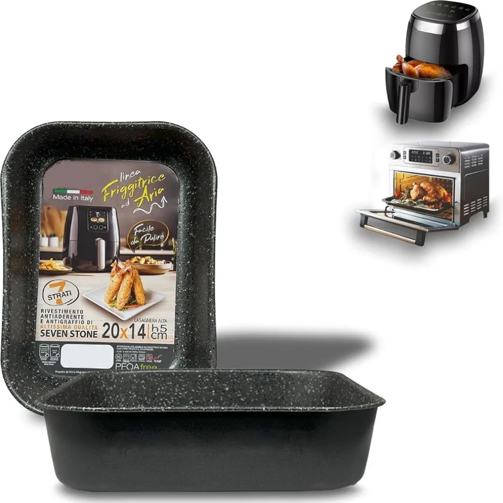 TEGLIA RETTANGOLARE LASAGNERA ALTA 20X14XH5CM PER FRIGGITRICE AD ARIA FORNO 054064