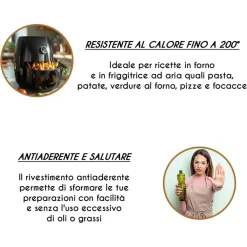 TEGLIA RETTANGOLARE LASAGNERA ALTA 20X14XH5CM PER FRIGGITRICE AD ARIA FORNO 054064