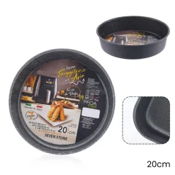 TEGLIA ROTONDA 20CM PER FRIGGITRICE AD ARIA FORNO ANTIADERENTE TORTIERA FOCACCIA 054095