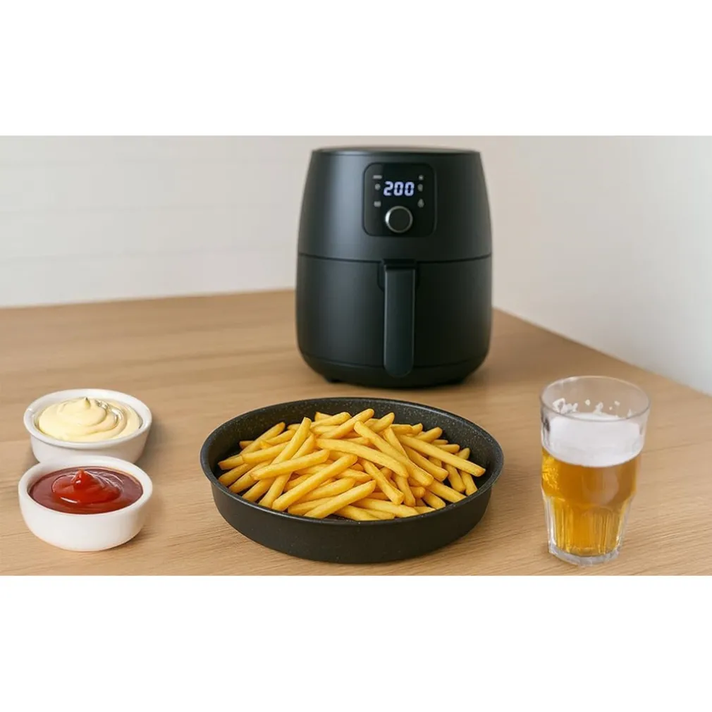 TEGLIA ROTONDA 20CM PER FRIGGITRICE AD ARIA FORNO ANTIADERENTE TORTIERA FOCACCIA 054095