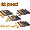 Teglia Stampi Stampini per Muffin 12 Posti da Forno Antiaderente 35x26 cm