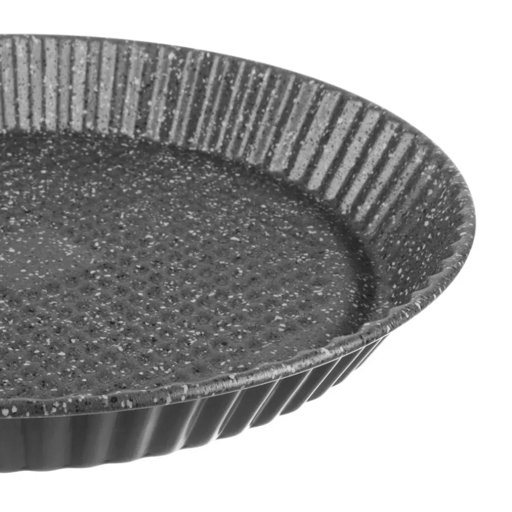 TEGLIA STAMPO CROSTATA TONDA CON BORDO FESTONATA Ø28-32 CM ANTIADERENTE ANTIGRAFFIO