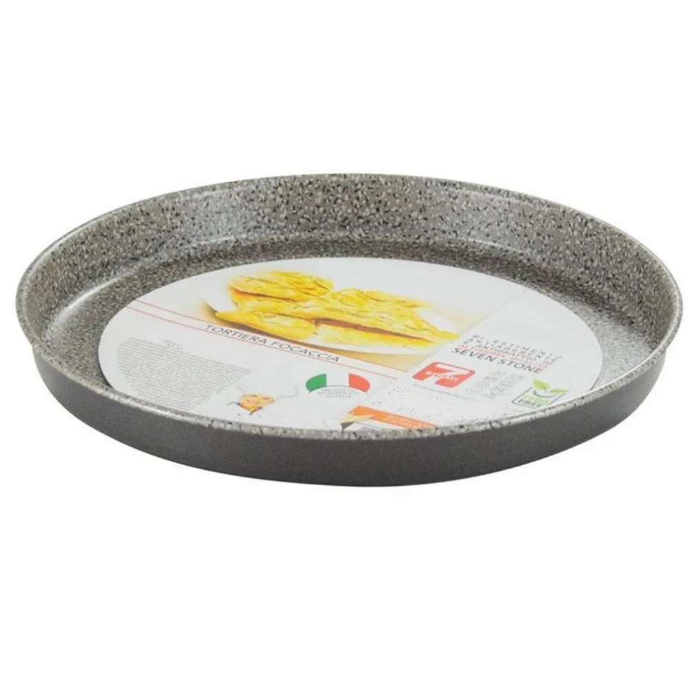 TEGLIA STAMPO TORTIERA FOCACCIA ROTONDA DA Ø24 CM ANTIADERENTE ANTIGRAFFIO 037104M