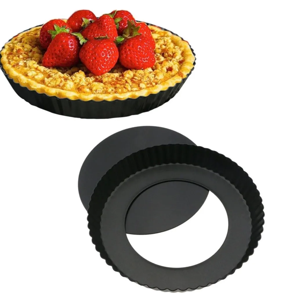 TEGLIA TORTIERA ANTIADERENTE BASE PER TORTE CROSTATE PIZZE DIAMETRO 24CM