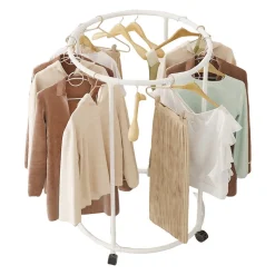 TELAIO CIRCOLARE TONDO CON RUOTE 360° SUPPORTO ROTANTE PER NEGOZIO ABBIGLIAMENTO