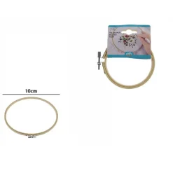 TELAIO PER RICAMO IN LEGNO TONDO CON FIBBIA METALLO ACCESSORI CUCITO 10CM 53547A