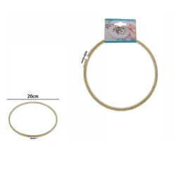 TELAIO PER RICAMO IN LEGNO TONDO CON FIBBIA METALLO ACCESSORI CUCITO 20CM 53549A