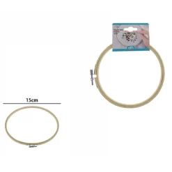 TELAIO PER RICAMO IN LEGNO TONDO CON FIBBIA METALLO ACCESSORI CUCITO 15CM 53548A