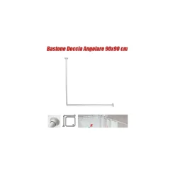 TELAIO TENDA TENDE BASTONE ASTA DOCCIA E VASCA DA BAGNO COLORE BIANCO 90 X 90 CM