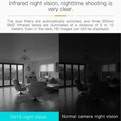 TELECAMERA IP CON RILEVAMENTO MOVIMENTO Q-SX910 1080P WIRELESS CLOUD NANNY CAM