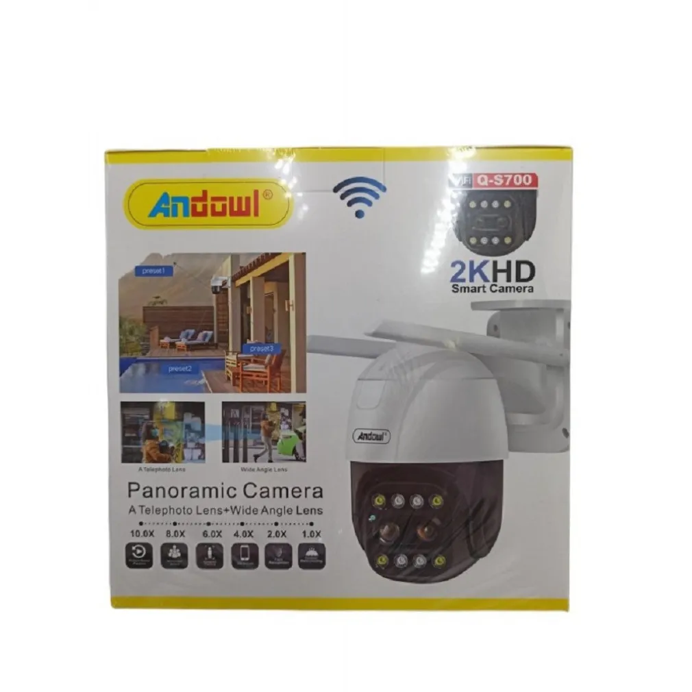 TELECAMERA PANORAMICA DI SICUREZZA IP 2KHD WIFI AI DOME 360° IMPERMEABILE Q-S700