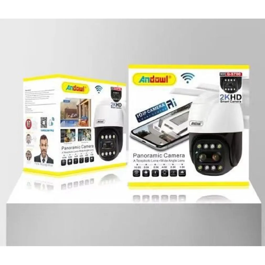 TELECAMERA PANORAMICA DI SICUREZZA IP 2KHD WIFI AI DOME 360° IMPERMEABILE Q-S700