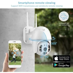 TELECAMERA WIFI DOME PTZ IP CAMERA SORVEGLIANZA 1080P 2MP AUDIO BIDIREZIONALE