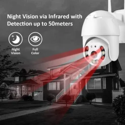 TELECAMERA WIFI DOME PTZ IP CAMERA SORVEGLIANZA 1080P 2MP AUDIO BIDIREZIONALE