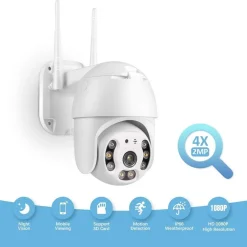 TELECAMERA WIFI DOME PTZ IP CAMERA SORVEGLIANZA 1080P 2MP AUDIO BIDIREZIONALE