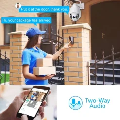 TELECAMERA WIFI ESTERNA SENZA FILI 5MP PTZ IP DOME SORVEGLIANZA 5 X ZOOM OTTICO