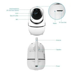 TELECAMERA WI-FI VIDEOCAMERA DI SORVEGLIANZA ROTAZIONE 360° IP CAM BABY MONITOR