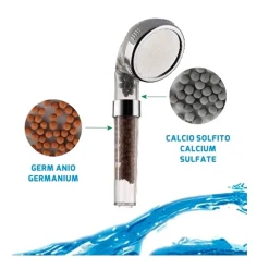 TELEFONO SOFFIONE PER DOCCIA DOCCETTA DEPURATORE IONIZZANTE CON SALI MINERALI