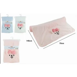 TELO BAGNO ASCIUGAMANO 70X140 CM DA DOCCIA IN TESSUTO CAGNOLINA CON FIOCCO 10742